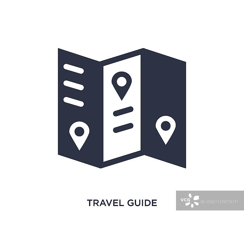 白色背景上的旅行指南图标简约图片素材
