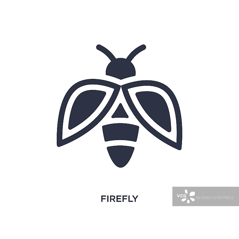 白色背景上的萤火虫图标图片素材