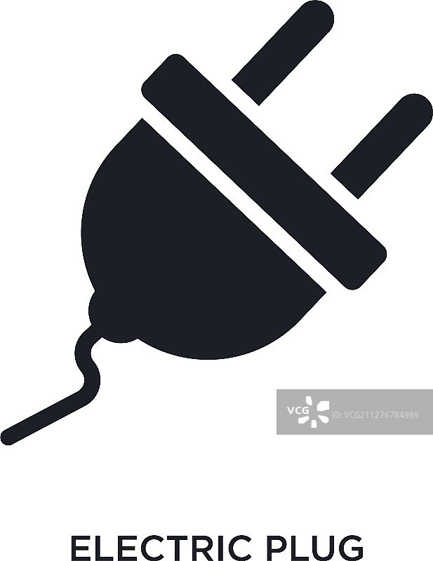 电源插头孤立图标简单元素图片素材