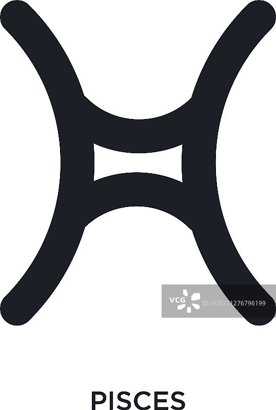 双鱼座独立图标，十二星座中的简单元素图片素材