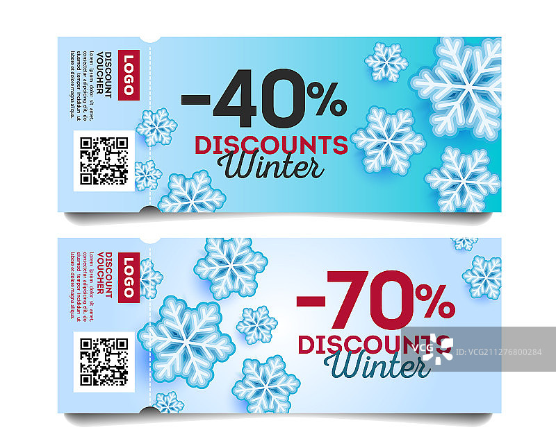 冬季促销折扣券模板图片素材