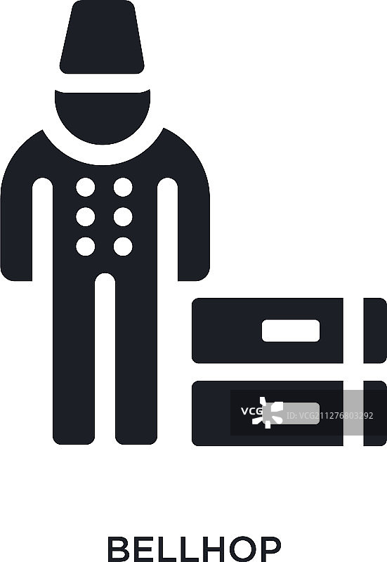 黑色行李员隔离图标简单元素图片素材