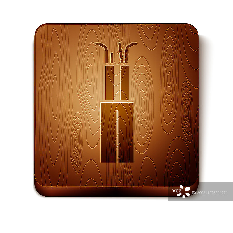 白色背景上孤立的棕色电缆图标图片素材