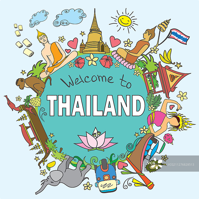 泰国彩色图标和符号图片素材
