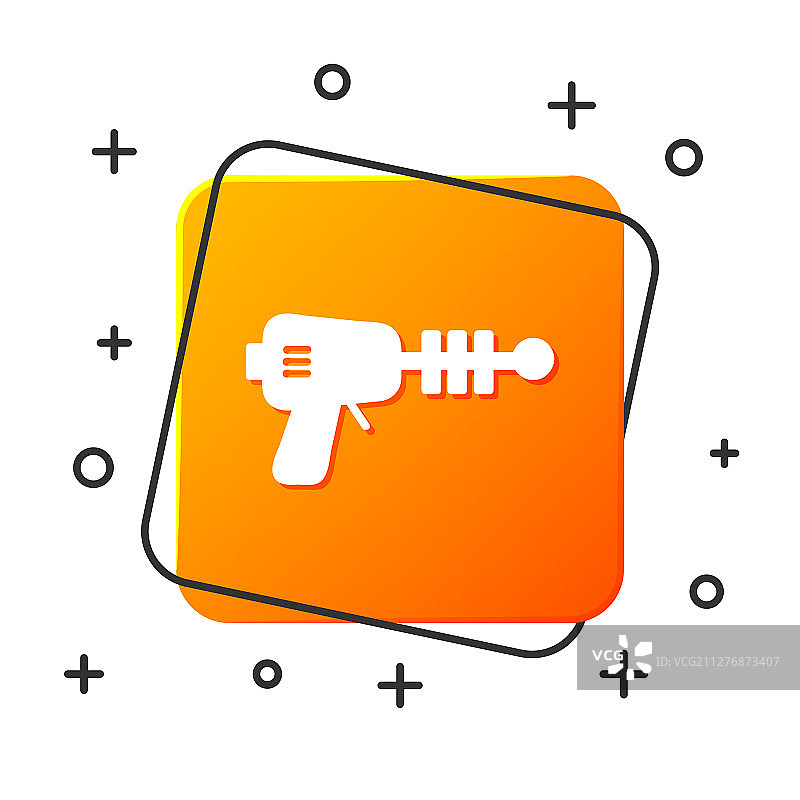 白色背景上的白色射线枪图标图片素材