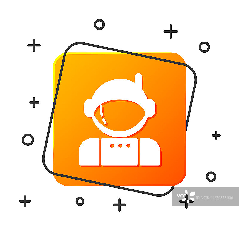 白色背景上孤立的白色宇航员图标图片素材