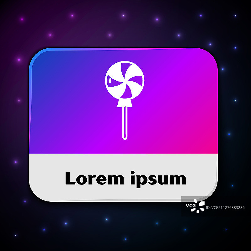 黑色背景上的白色棒棒糖图标图片素材