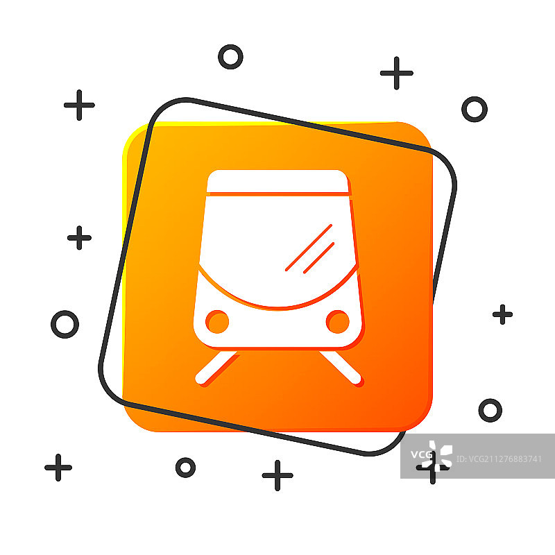 白色电车和铁路图标图片素材