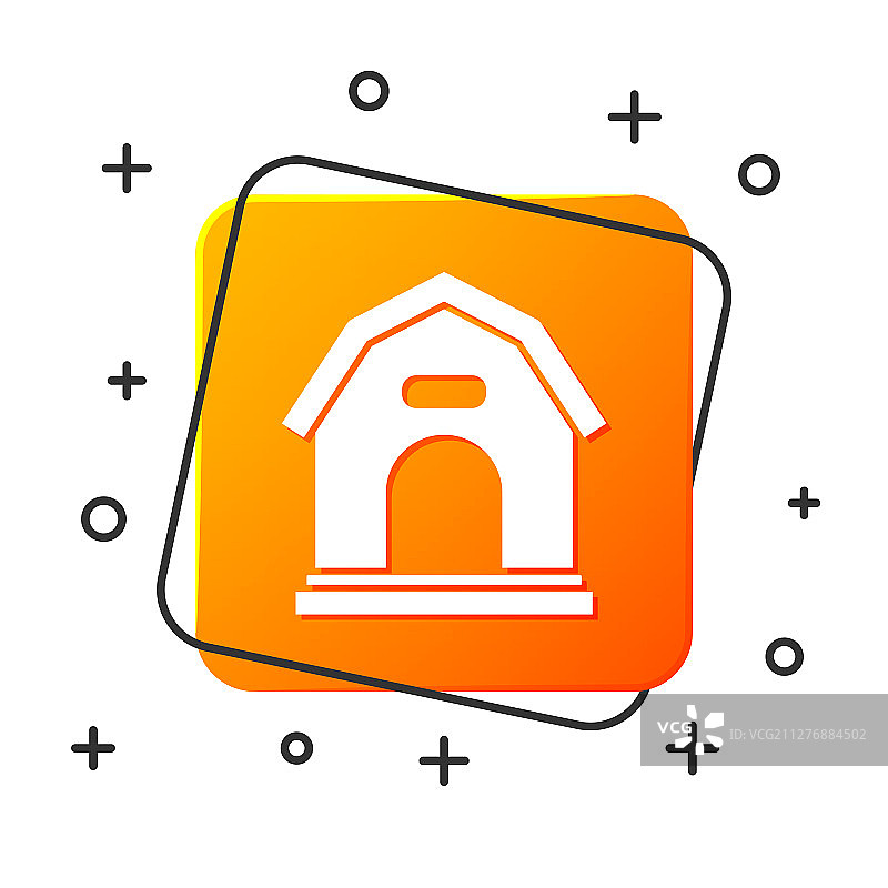 白色背景上的白色狗屋图标图片素材