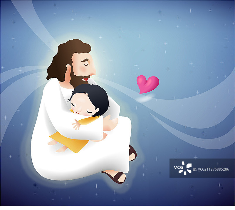 祈祷的小女孩图片素材