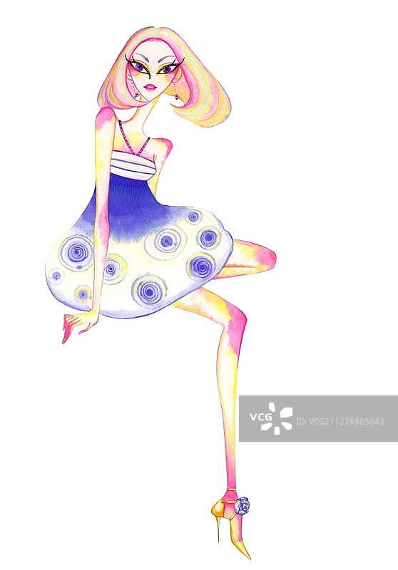 女性时尚全身插画图片素材