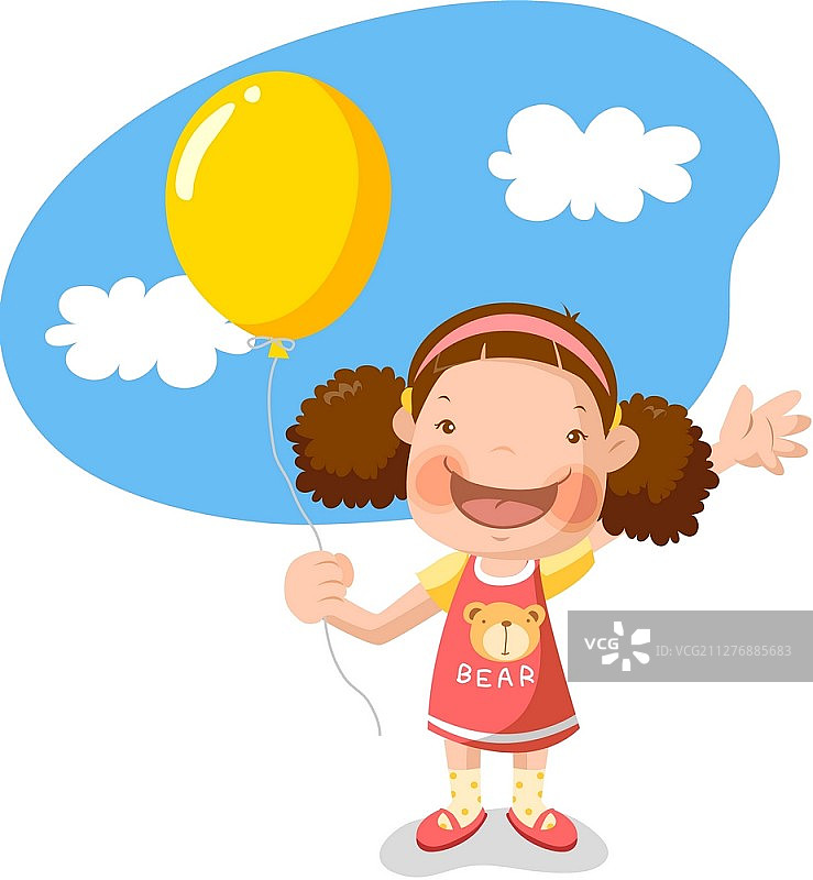 女孩拿着气球图片素材