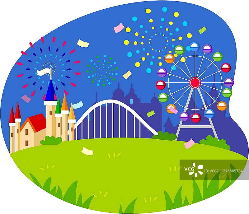 游乐园插画图片素材