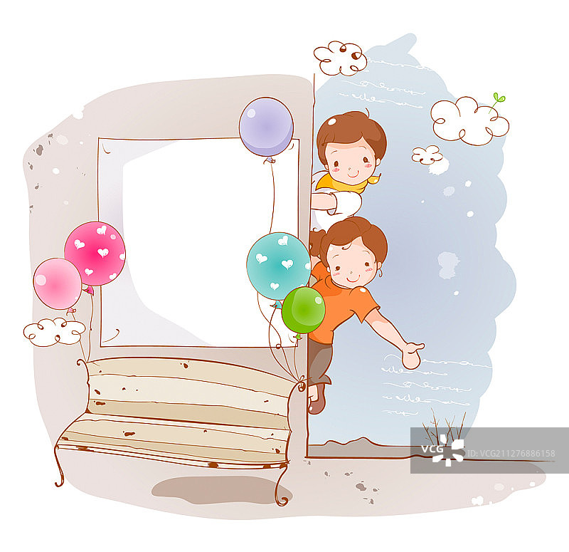 年轻夫妇矢量插画图片素材