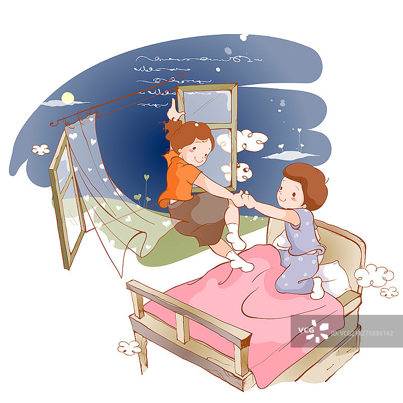 年轻夫妇矢量插画图片素材