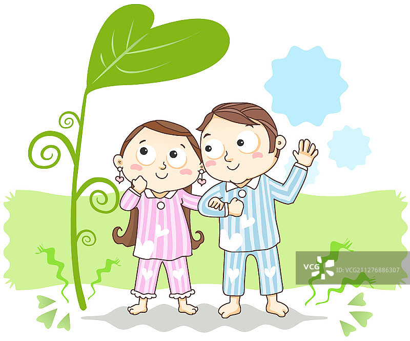 新婚夫妇主题矢量插画图片素材