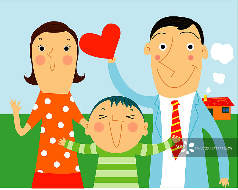 家庭主题的彩色矢量插画图片素材