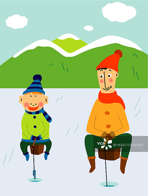 家庭主题的彩色矢量插画图片素材