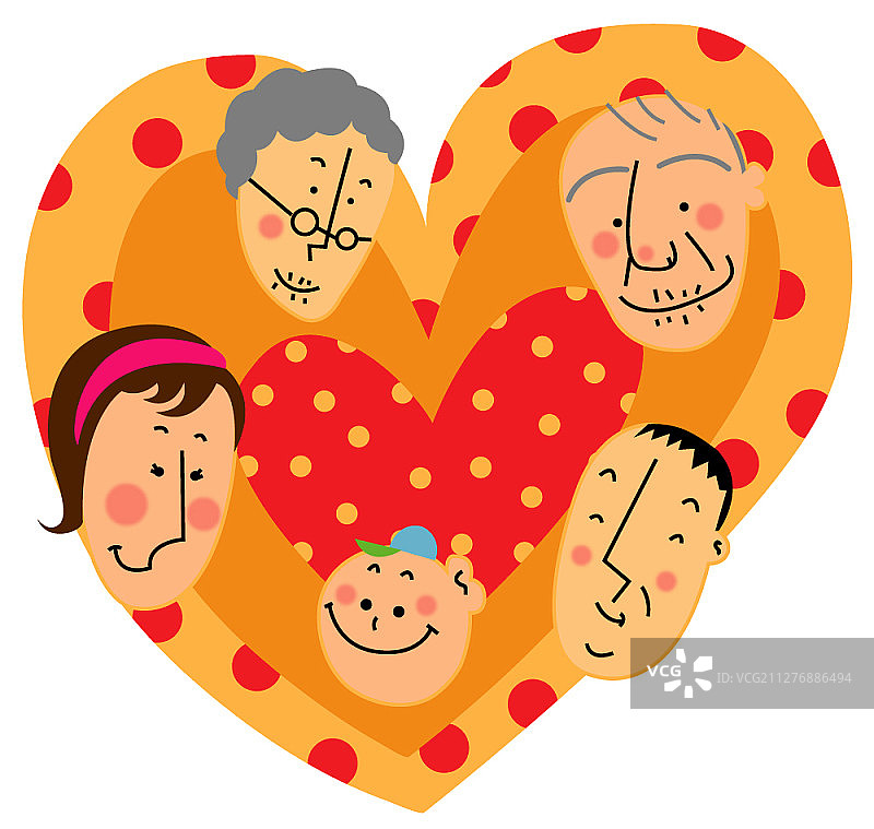 家庭主题的彩色矢量插画图片素材