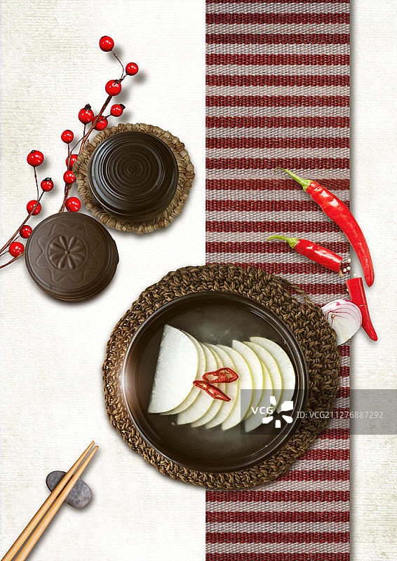 韩式萝卜泡菜数字合成图像图片素材