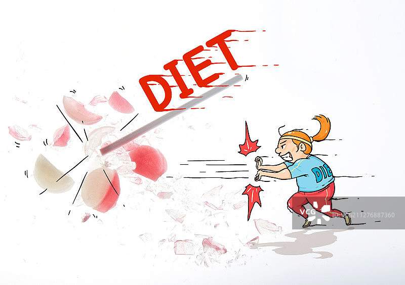 节食中的女人插画与摄影作品图片素材