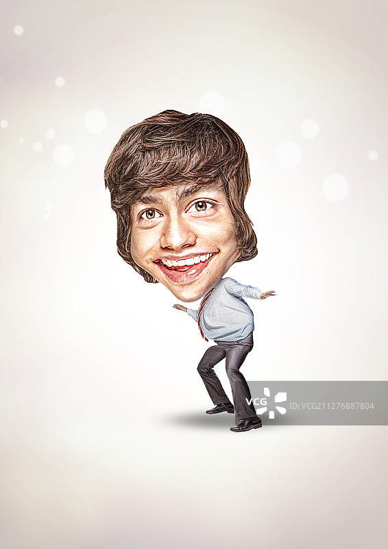 带有冲浪手势的西方青年漫画图片素材