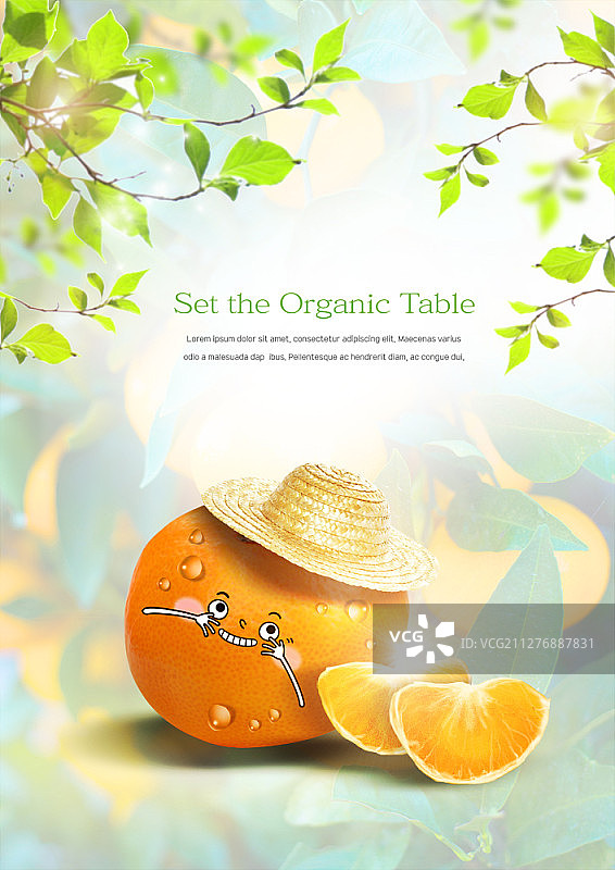 有机橘子人物海报图片素材