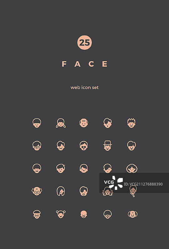面部相关矢量图标图片素材