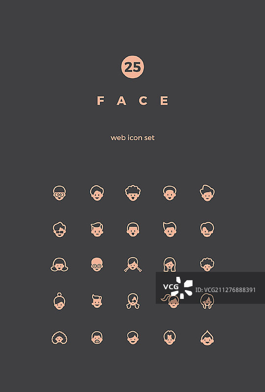 面部相关矢量图标图片素材