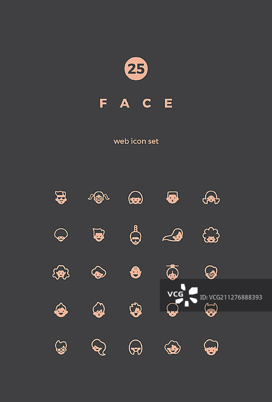 面部相关矢量图标图片素材