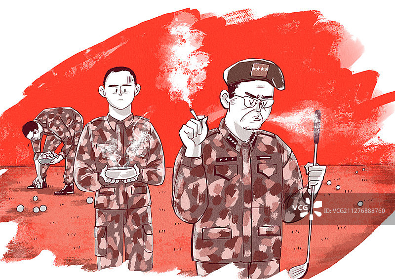 士兵等级压迫插画图片素材