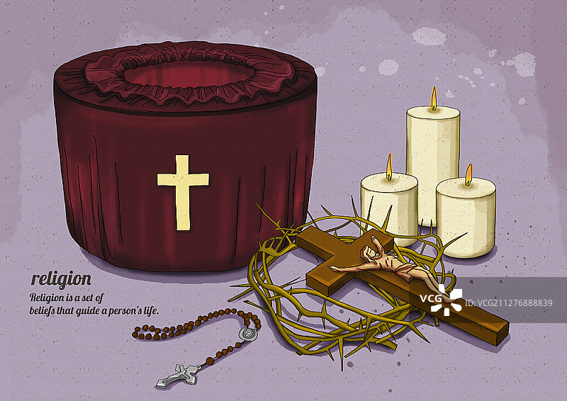 基督教天主教宗教物品插图图片素材