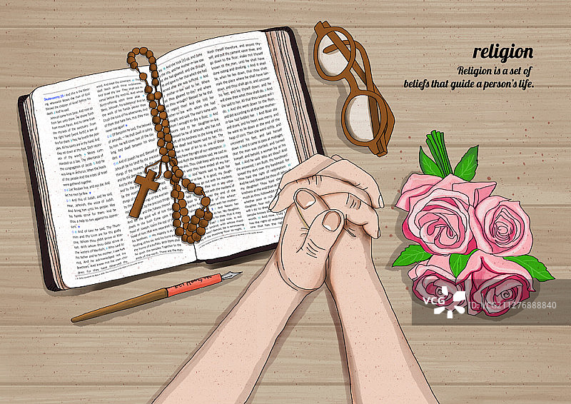 基督教天主教宗教物品插图图片素材