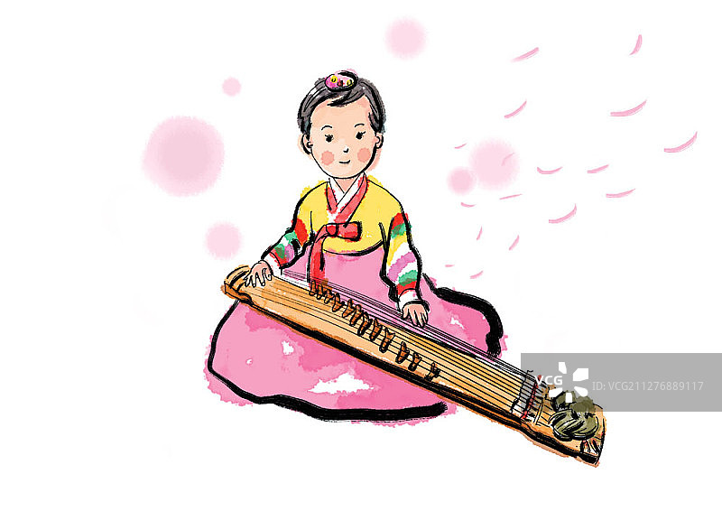 朝鲜族民俗舞蹈和音乐插画图片素材