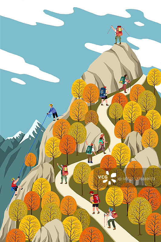 秋季风景插画图片素材