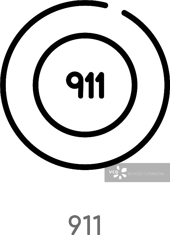 911图标黑色简约线条图片素材