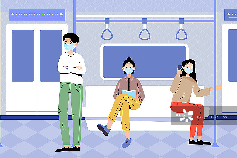 乘坐地铁出行的各式各样的人图片素材