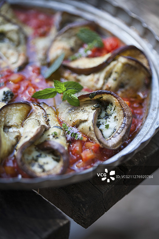 番茄酱茄子卷图片素材