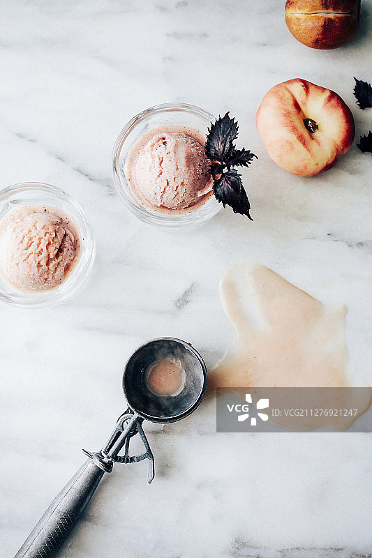 日式紫苏桃子冰沙图片素材