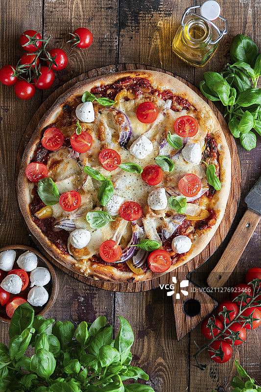 莫扎里拉奶酪披萨图片素材