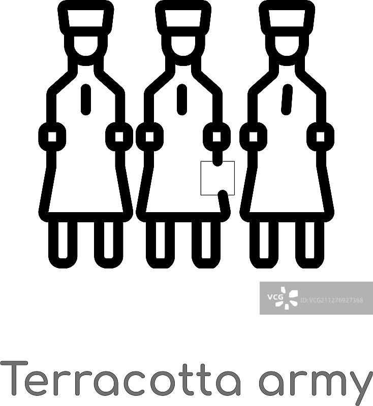 兵马俑轮廓图标图片素材