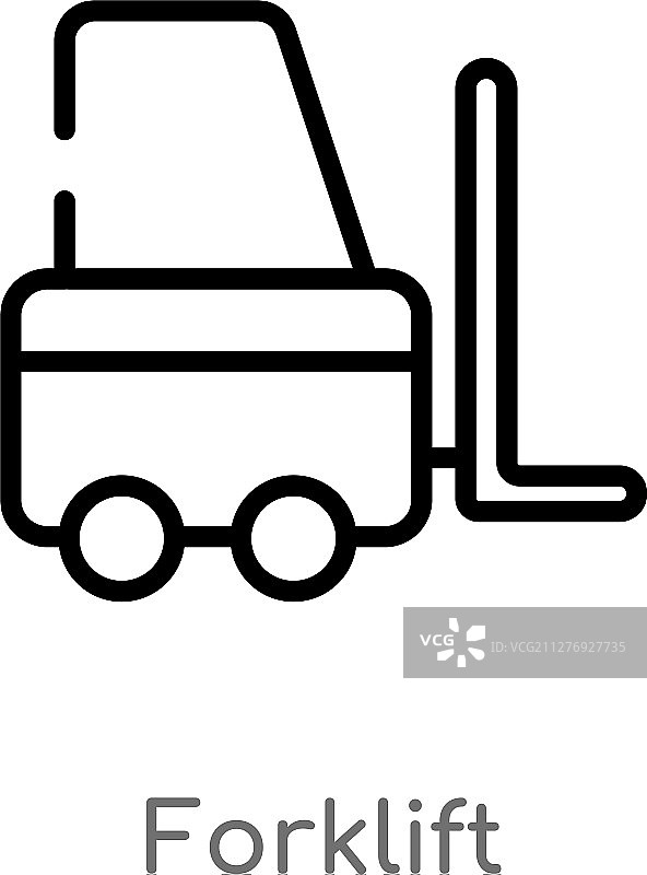 叉车黑色极简轮廓图标图片素材