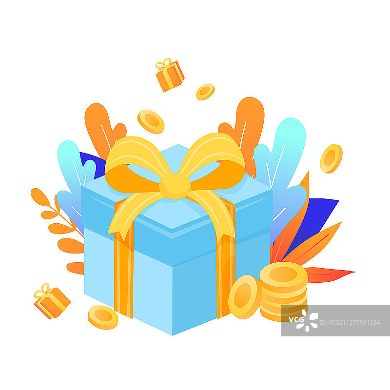 购物节礼品电商促销邀请好友返现活动矢量插画图片素材