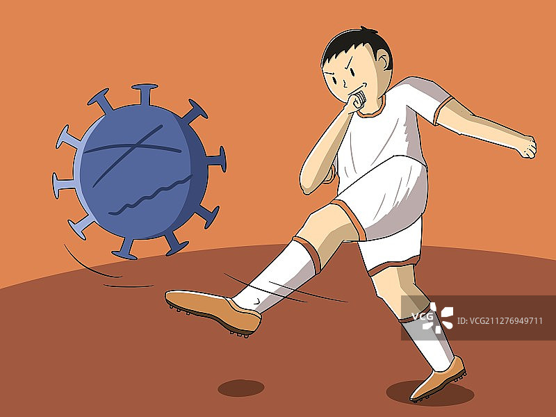 插画：运动踢走病毒图片素材