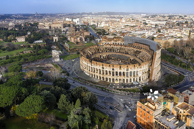 意大利 罗马斗兽场 航拍图片素材