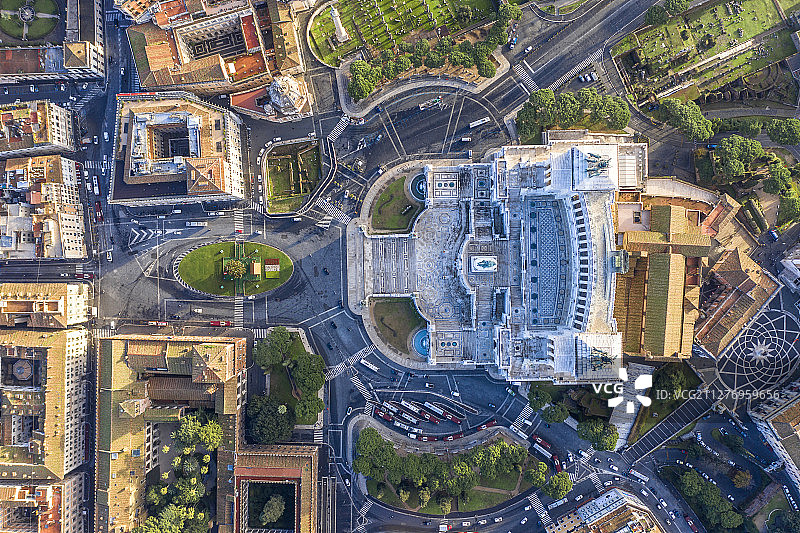 意大利 罗马  伊曼诺二世纪念馆 威尼斯广场 维托里安诺意大利统一纪念堂 航拍图片素材