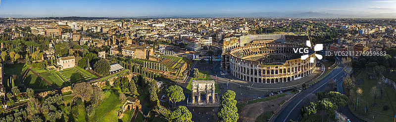 意大利 罗马 斗兽场 航拍 全景图片素材