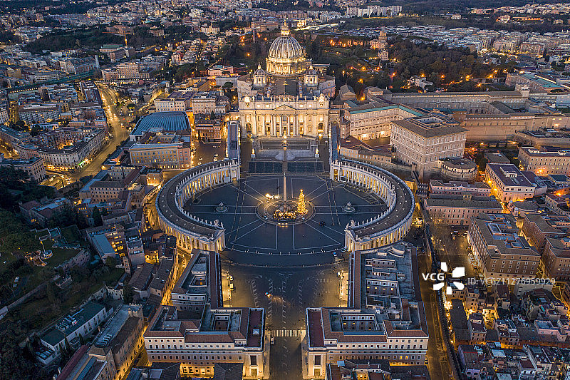 罗马 梵蒂冈 圣彼得大教堂 航拍图片素材