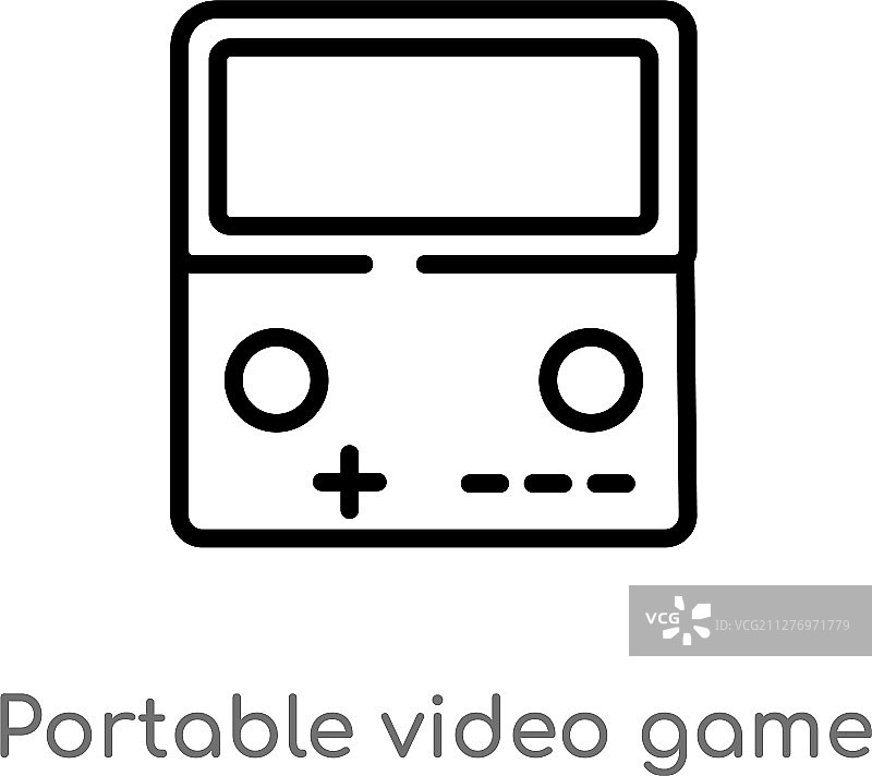 线框便携式视频游戏机图标图片素材