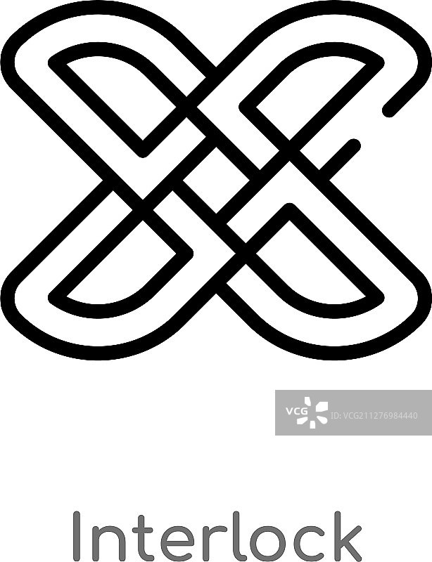 黑色简约互锁轮廓图标图片素材